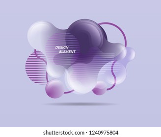 Abstract modern graphic element. Dynamic colored form and line. Gradient abstract banner with flowing liquid shapes. Template for the design of a logo, flyer or presentation. Vector background. 