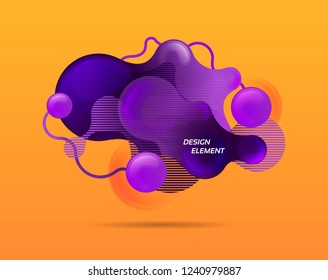 Abstract modern graphic element. Dynamic colored form and line. Gradient abstract banner with flowing liquid shapes. Template for the design of a logo, flyer or presentation. Vector background. 
