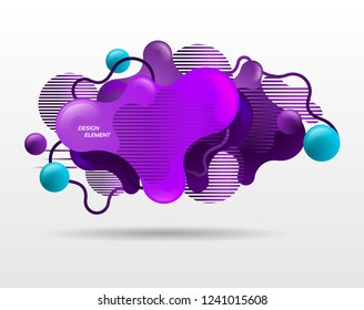 Abstract modern graphic element. Dynamic colored form and line. Gradient abstract banner with flowing liquid shapes. Template for the design of a logo, flyer or presentation. Vector background. 
