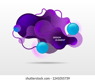 Abstract modern graphic element. Dynamic colored form and line. Gradient abstract banner with flowing liquid shapes. Template for the design of a logo, flyer or presentation. Vector background. 