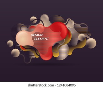 Abstract modern graphic element. Dynamic colored form and line. Gradient abstract banner with flowing liquid shapes. Template for the design of a logo, flyer or presentation. Vector background. 