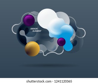 Abstract modern graphic element. Dynamic colored form and line. Gradient abstract banner with flowing liquid shapes. Template for the design of a logo, flyer or presentation. Vector background. 