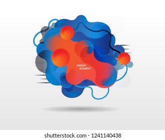 Abstract modern graphic element. Dynamic colored form and line. Gradient abstract banner with flowing liquid shapes. Template for the design of a logo, flyer or presentation. Vector background. 