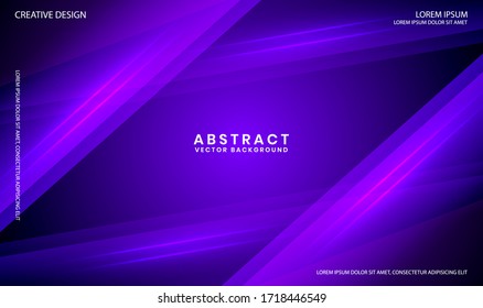 Abstract modern graphic element. Dynamic colored stripes shapes. Futuristic style design for poster, flyer, brochure etc. Minimal geometric background with purple and blue color for landing page