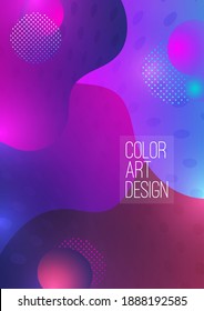 Abstract modern graphic element. Dynamic colored shapes and waves. Banner with flowing liquid shapes. Template for landing page design or website background. Vector illustration