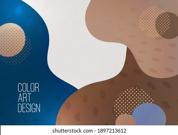 Abstract modern graphic element. Dynamic colored shapes and waves. Banner with flowing liquid shapes. Template for landing page design or website background. Vector illustration