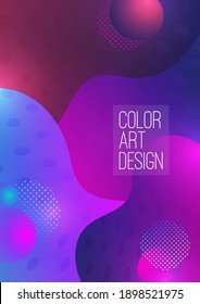 Abstract modern graphic element. Dynamic colored shapes and waves. Banner with flowing liquid shapes. Template for landing page design or website background. Vector illustration