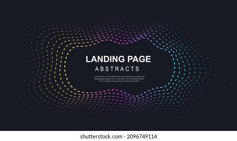 Abstract modern graphic element. Dynamic colored shapes and waves. 
Colorful geometric dotted circular background. 