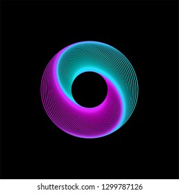 Abstract modern graphic element. Dynamical colored form and line. Gradient abstract banner with flowing liquid shape.Template for the design of a logo, flyer or presentation. 