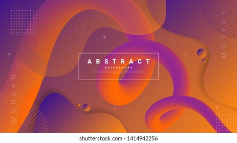 Abstract modern graphic element. Dynamical colored forms and waves. Gradient abstract banner with flowing liquid shapes. Template for the design of a website landing page, poster, or presentation. 