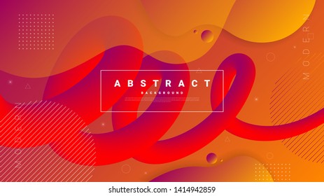 Abstract modern graphic element. Dynamical colored forms and waves. Gradient abstract banner with flowing liquid shapes. Template for the design of a website landing page, poster, or presentation. 