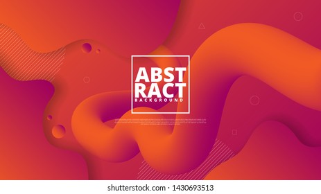 Abstract modern graphic element. Dynamical colored forms and waves. Gradient abstract banner with flowing liquid shapes. Template for the design of a website landing page or background.