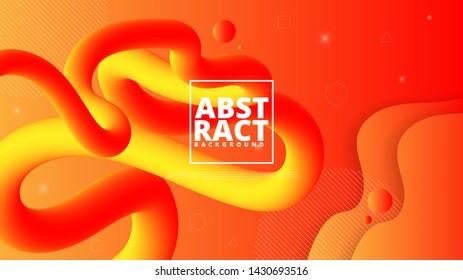 Abstract modern graphic element. Dynamical colored forms and waves. Gradient abstract banner with flowing liquid shapes. Template for the design of a website landing page or background.