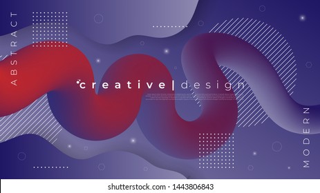 Abstract modern graphic element. Dynamical colored forms and waves. Gradient abstract banner with flowing liquid shapes. Template for the design of a website landing page, poster, or presentation. 