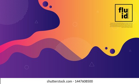 Abstract modern graphic element. Dynamical colored forms and waves. Gradient abstract banner with flowing liquid shapes. Template for the design of a website landing page or background.