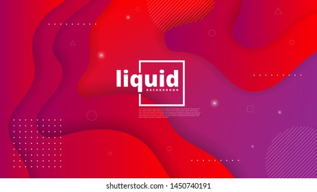 Abstract modern graphic element. Dynamical colored forms and waves. Gradient abstract banner with flowing liquid shapes. Template for the design of a website landing page or background.