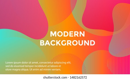 Abstract modern graphic element. Dynamical colored forms and waves. Gradient abstract banner with flowing liquid shapes.