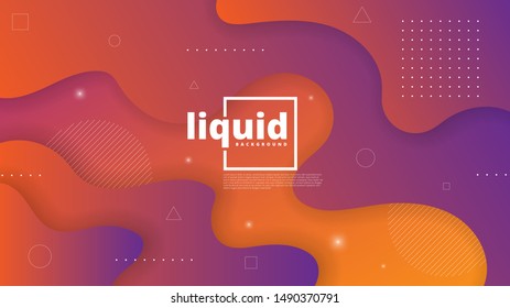 Abstract modern graphic element. Dynamical colored forms and waves. Gradient abstract banner with flowing liquid shapes. Template for the design of a website landing page or background.