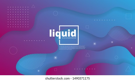Abstract modern graphic element. Dynamical colored forms and waves. Gradient abstract banner with flowing liquid shapes. Template for the design of a website landing page or background.