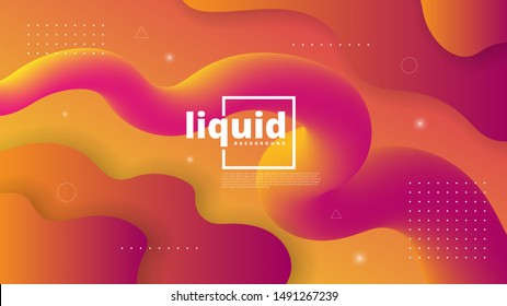 Abstract modern graphic element. Dynamical colored forms and waves. Gradient abstract banner with flowing liquid shapes. Template for the design of a website landing page or background.