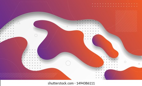Abstract modern graphic element. Dynamical colored forms and waves. Gradient abstract banner with flowing liquid shapes. Template for the design of a website landing page or background.