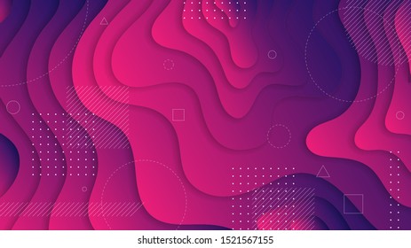 Abstract modern graphic element. Dynamical colored forms and waves. Gradient abstract banner with flowing liquid shapes. Template for the design of a website landing page or background.
