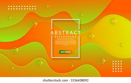 Abstract modern graphic element. Dynamical colored forms and waves. Futuristic design poster and banner. Colorful geometric background with mixing orange, yellow, and green color for landing page.