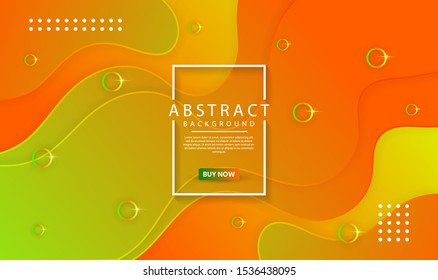 Abstract modern graphic element. Dynamical colored forms and waves. Futuristic design poster and banner. Colorful geometric background with mixing orange, yellow, and green color for landing page.