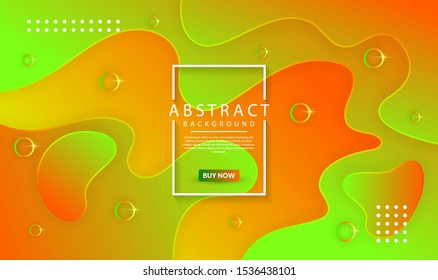 Abstract modern graphic element. Dynamical colored forms and waves. Futuristic design poster and banner. Colorful geometric background with mixing orange, yellow, and green color for landing page.