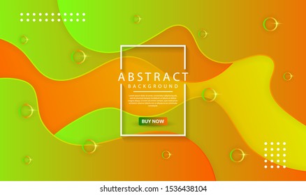 Abstract modern graphic element. Dynamical colored forms and waves. Futuristic design poster and banner. Colorful geometric background with mixing orange, yellow, and green color for landing page.