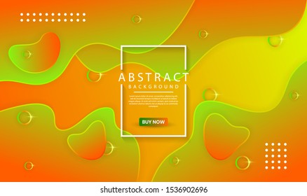 Abstract modern graphic element. Dynamical colored forms and waves. Futuristic design poster and banner. Colorful geometric background with mixing orange, yellow, and green color for landing page.