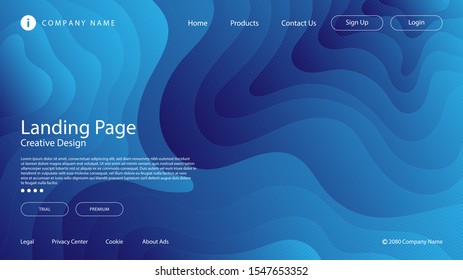 Abstract modern graphic element. Dynamical colored forms and waves. Gradient abstract banner with flowing liquid shapes. Template for the design of a website landing page or background.