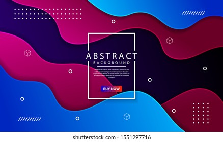Abstract modern graphic element. Dynamical colored forms and waves. Futuristic design poster and banner. Colorful geometric background with mixing blue and purple color for landing page.