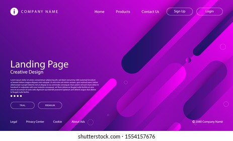 Abstract modern graphic element. Dynamical colored forms and waves. Gradient abstract banner with flowing liquid shapes. Template for the design of a website landing page or background.