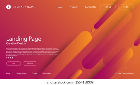 Abstract modern graphic element. Dynamical colored forms and waves. Gradient abstract banner with flowing liquid shapes. Template for the design of a website landing page or background.