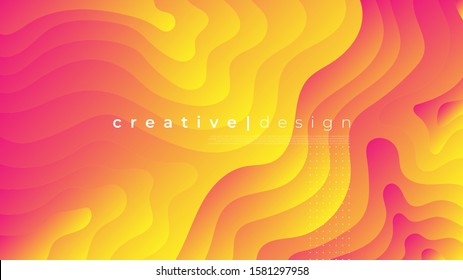 Abstract modern graphic element. Dynamical colored forms and waves. Gradient abstract banner with flowing liquid shapes. Template for the design of a website landing page, poster or background.
