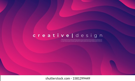 Abstract modern graphic element. Dynamical colored forms and waves. Gradient abstract banner with flowing liquid shapes. Template for the design of a website landing page, poster or background.