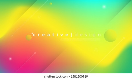 Abstract modern graphic element. Dynamical colored forms and waves. Gradient abstract banner with flowing liquid shapes. Template for the design of a website landing page, poster or background.