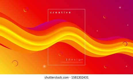 Abstract modern graphic element. Dynamical colored forms and waves. Gradient abstract banner with flowing liquid shapes. Template for the design of a website landing page, poster or background.