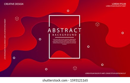 Abstract modern graphic element. Dynamical colored forms and waves. Futuristic design for poster, banner, flyer, ect. Colorful geometric background with mixing red and purple color for landing page.