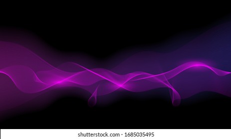 Abstract modern graphic element. Dynamical colored forms and waves. Gradient abstract banner with flowing Line Wave shapes. Template for the design of a website landing page or background.