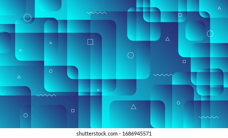 Abstract modern graphic element. Dynamical colored forms and squares. Gradient abstract banner with flowing liquid shapes. Template for the design of a website landing page or background.