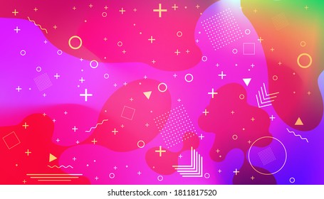 Abstract modern graphic element. Dynamical colored forms and waves. Gradient abstract banner with flowing liquid shapes. Template for the design of a website landing page or background.