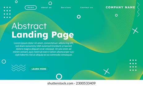 Abstract modern graphic element. Dynamical colored forms and waves. Gradient abstract banner with flowing liquid shapes. Template for the design of a website landing page or background.