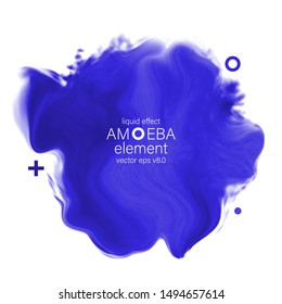 abstract modern graphic element. fluid organic form and geometric signs. colorful blue liquid design on white background. 