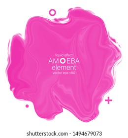 abstract modern graphic element. fluid organic form and geometric signs. colorful pink liquid design on white background. 