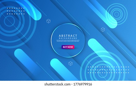 Abstract modern graphic element. Futuristic design poster and banner. Colorful gradient shapes geometric background with blue color for landing page.