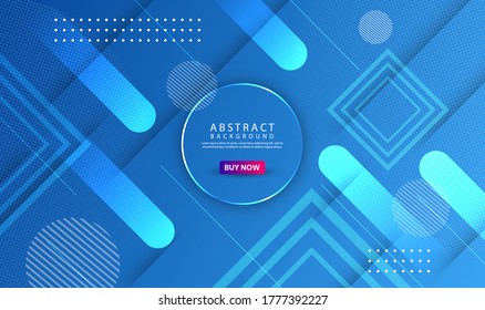 Abstract modern graphic element. Futuristic design poster and banner. Colorful gradient shapes geometric background with blue color for landing page.