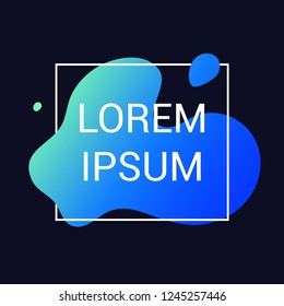 Abstract modern graphic element. Liquid element, organic bubble illustration. Dynamic shape. Template for web design and branding.