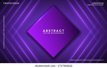 Abstract modern graphic element with rhombs. Dynamic colored stripes shapes. Futuristic style design for poster, flyer, brochure etc. Minimal geometric background with purple color for landing page